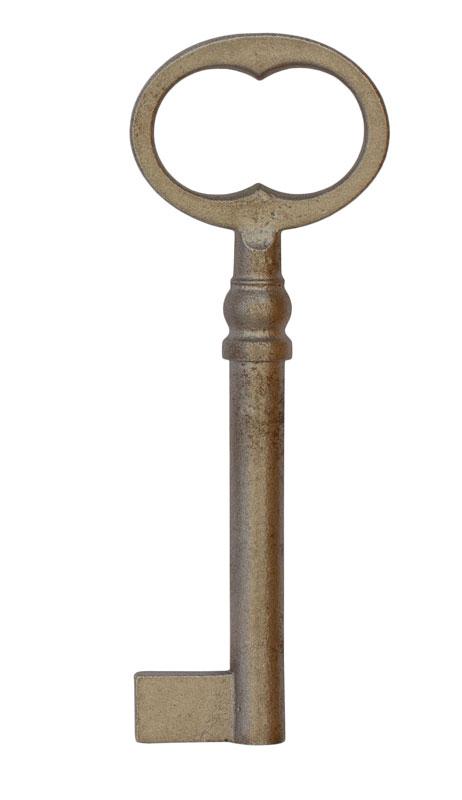 Old style key material. Untreated steel - old fashioned style - vintage interior - classic style - retro