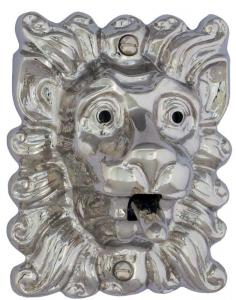 Ringeklokkeknapp - Løvemunn nikkel - arvestykke - gammeldags dekor - klassisk stil - retro - sekelskifte