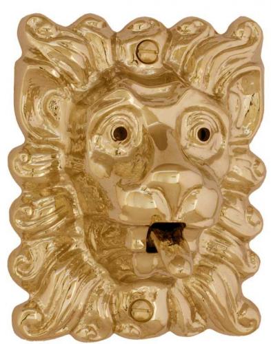 Ringeklokkeknapp - Løvemunn messing - arvestykke - gammeldags dekor - klassisk stil - retro - sekelskifte