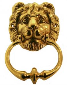 Door Knocker - Lion head brass - old style - vintage interior - old fashioned style - classic interior
