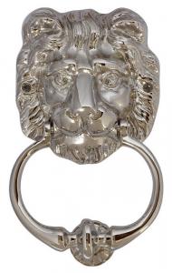 Door Knocker - Lion head nickel - old style - vintage interior - old fashioned style - classic interior