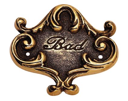 Door sign - Brass "bad" - old fashioned style - vintage style - classic interior