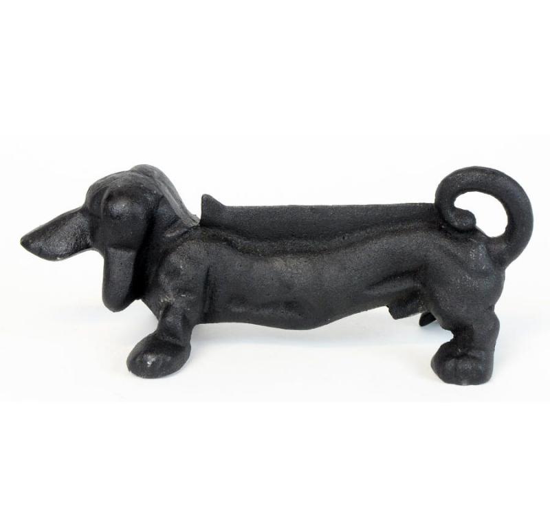 Brandhund / Fodskraber i støbejern - Gravhund sort