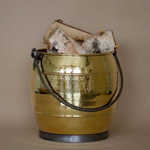 Firewood log bucket - Sekelskifte brass/forging