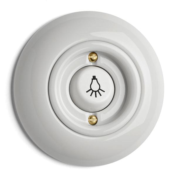 Switch round porcelain - Rocker button for hallways - old style - vintage interior - old fashioned - classic style