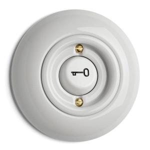 Switch round porcelain - Door opening button - old style - vintage interior - old fashioned - classic style