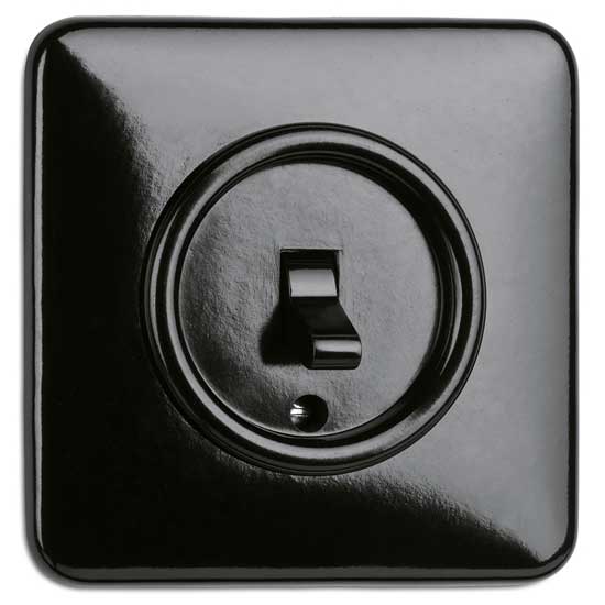 Square Bakelite Light Switch - Rotary Two-Way Toggle Light Switch