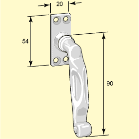 Espagnolette handle - Fix 5 (F)