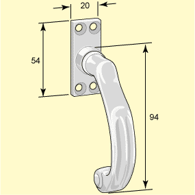 Espagnolette handle - Fix 6 (M)