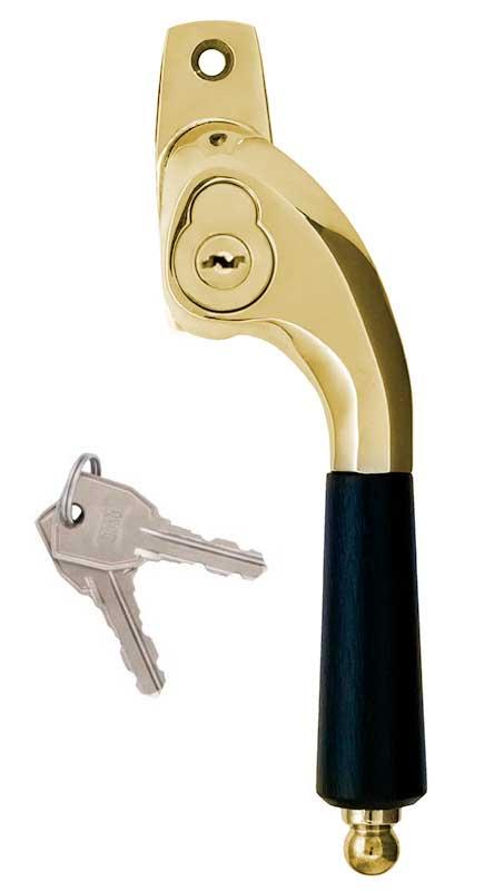 Lockalby espagnolette handle - Låsbolaget brass bent