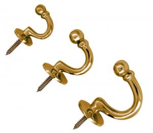 Hook - Single hook brass - old fashioned - old style