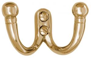 Hook - Double hook brass - old style - vintage - retro
