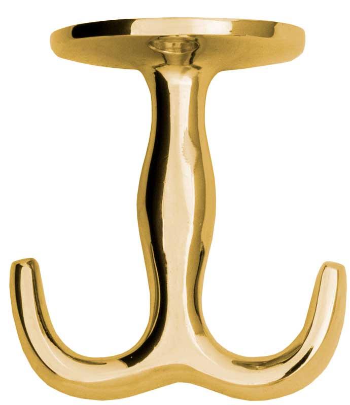 Hat rack hook - Large anchor hook brass