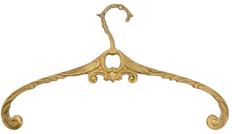 Ornamented hanger in polished brass - old style - vintage interior - old fashioned style - classic interior
