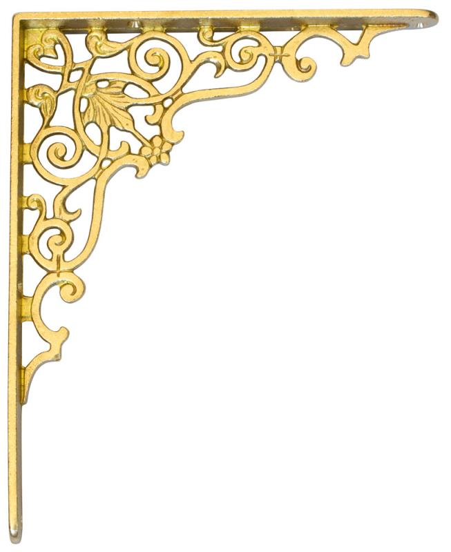 Shelf bracket - Ornament brass 260 x 210 mm