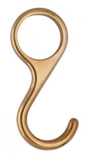 S hook in brass - For 25 mm tube - oldschool style - vintage interior - retro