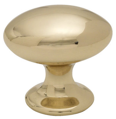 Knob - Oval coated brass 40 mm - old fashioned - oldschool style
