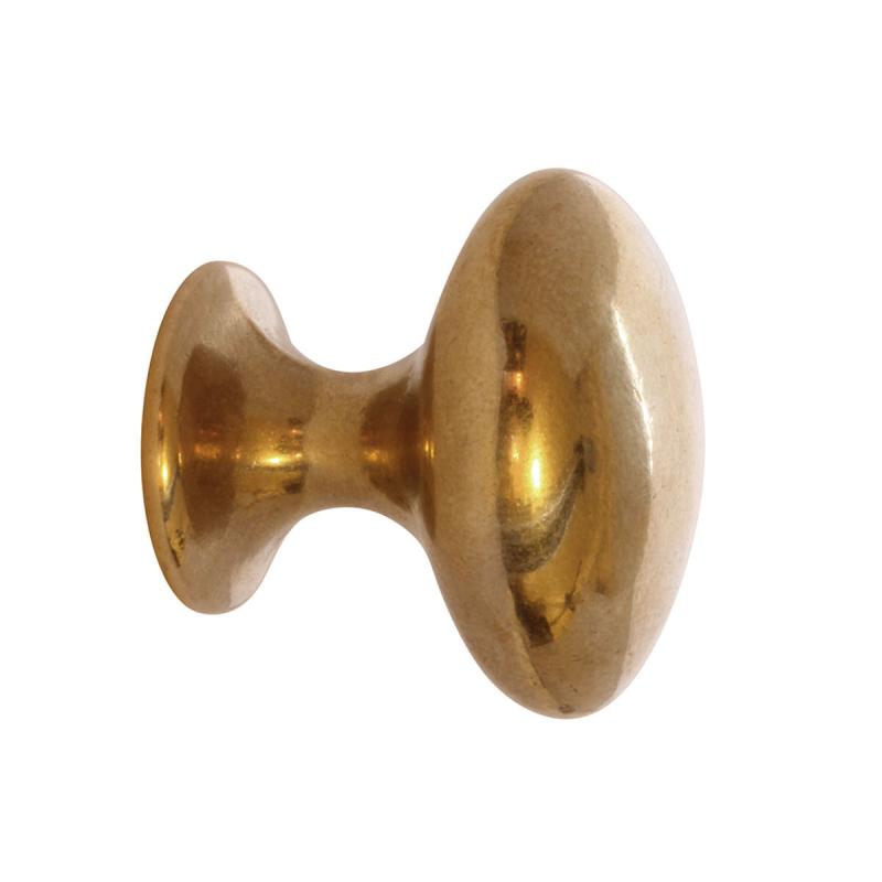 Knob - Oval brass 40 mm