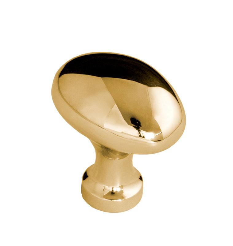 Knob - Oval brass 25 mm