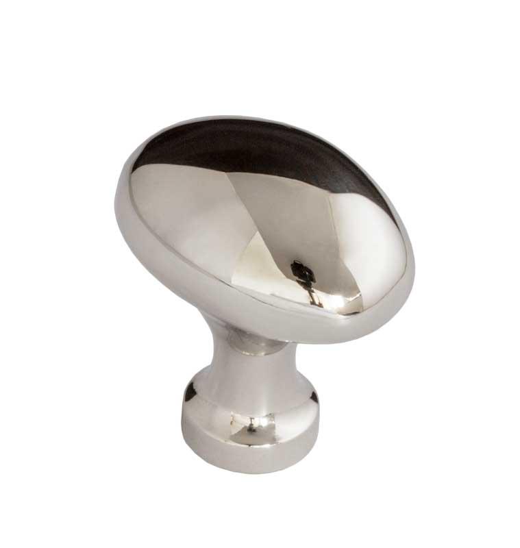 Knob - Oval nickel 25 mm