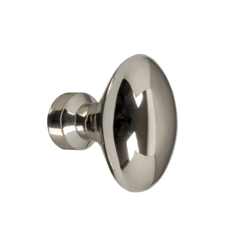 Knob - Oval nickel 30 mm