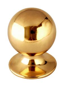 Knob - Round 33 mm brass - old style - classic style - old fashioned interior