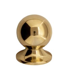 1-1/2 Solid Brass Oval Knob with Beveled Round Base Plate - Satin