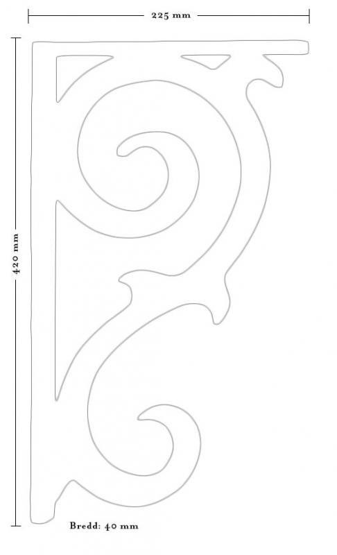 Trekonsoll - konsoll sveitserstilpynt 2 liten - arvestykke - gammeldags dekor - klassisk stil - retro