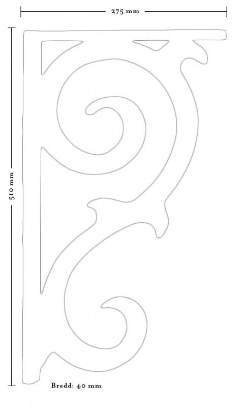 Trekonsoll - konsoll sveitserstilpynt 2 stor - arvestykke - gammeldags dekor - klassisk stil - retro