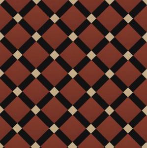 Canterbury - Victorian floor tiles - red/black/cognac