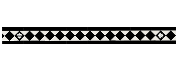 Klinkerfrise - Glasgow II svart/hvit - arvestykke - gammeldags dekor - klassisk stil - retro - sekelskifte