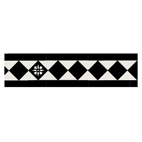 Klinkerfris - Glasgow II svart/vit - gammaldags inredning - klassisk stil - retro - sekelskifte