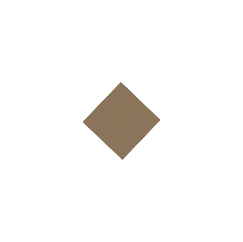Flise - Kvadrat, 3,5 x 3,5 cm, Kaffebrun, - Coffee CAF