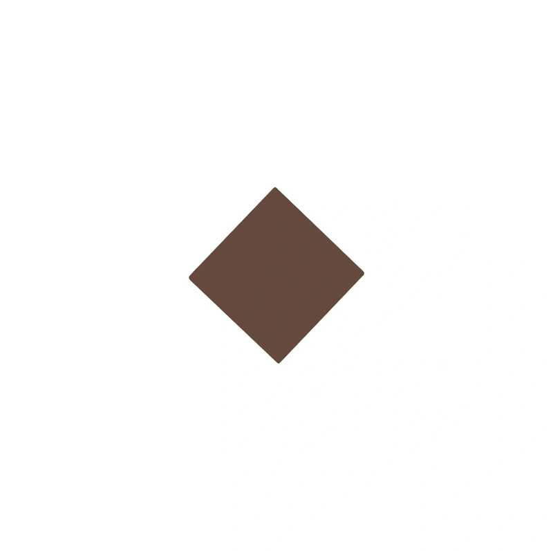 Flise - Kvadrat, 3,5 x 3,5 cm, Chokoladebrun, - Chocolate CHO