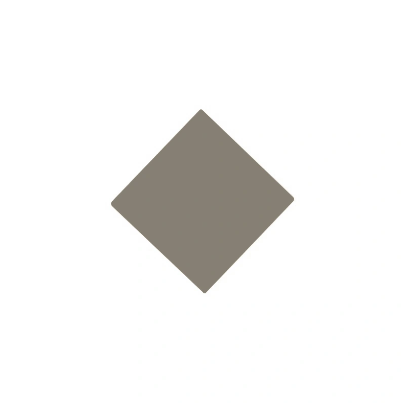 Flise - Kvadrat, 5 x 5 cm, Grå, - Grey GRU