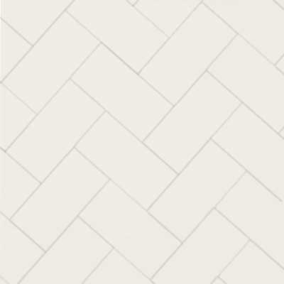 Durham - Victorian Floor Tiles - Herringbone 10 x 20 cm (3.94 x 7.87 In.) White - Super White BAS