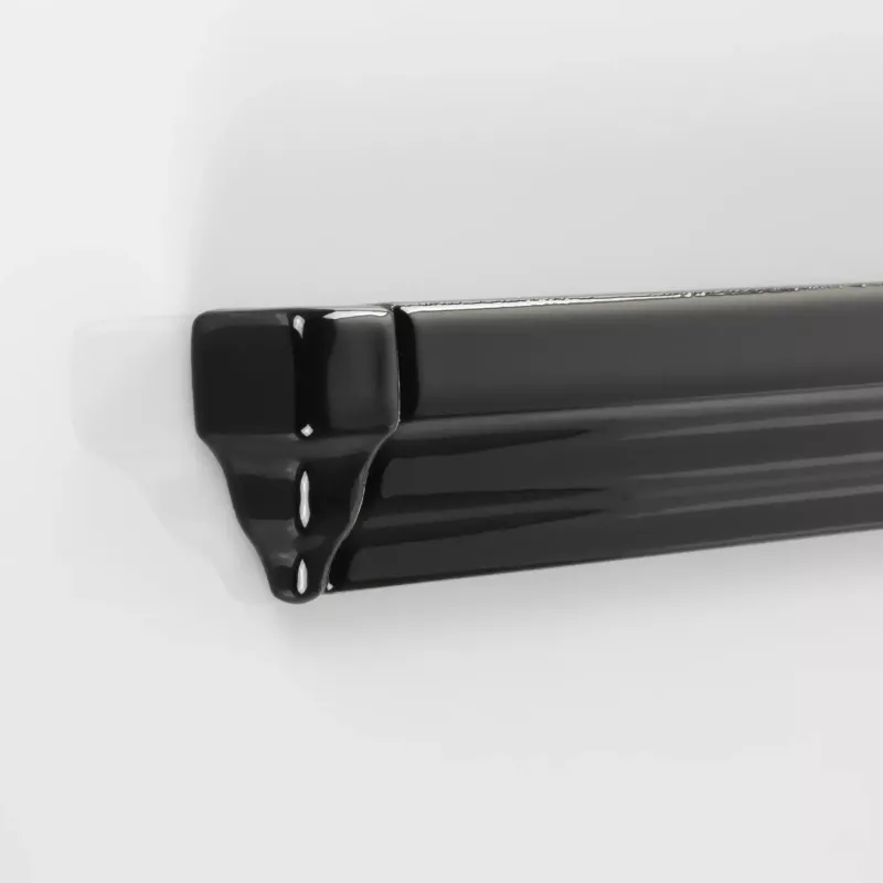 Fliese Victoria - Eckstück für Brustleiste 3,5 x 15 cm, schwarz