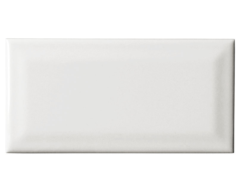 Flis Victoria - Fasettkant 7,5 x 15 cm hvit, blank