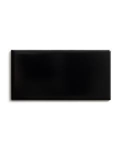 Fliese Victoria - 7,5 x 15 cm schwarz, glänzend