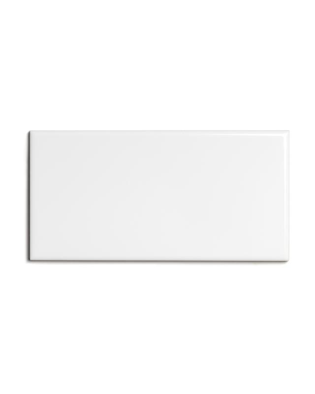 Flise, Victoria - 7,5 x 15 cm, hvid, blank