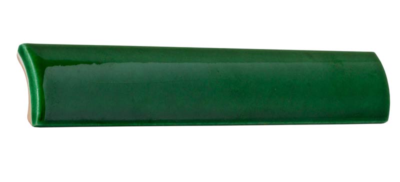 Tile Victoria - Edge tile trim 2.5 x 15 cm bottle green, glossy