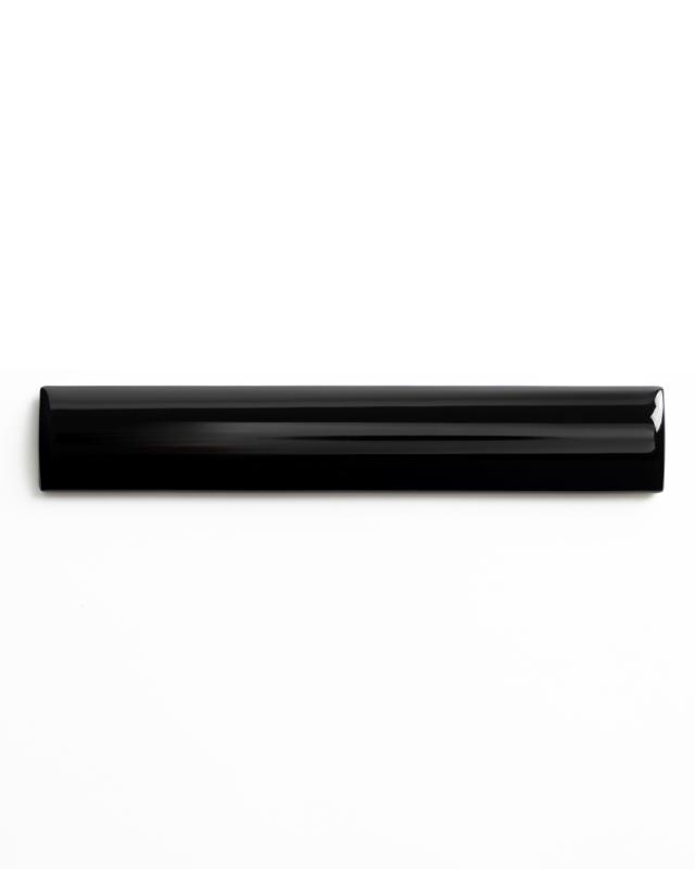 Fliese Victoria - Kantenleiste 2,5 x 15 cm schwarz, glänzend