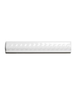 Fliese Victoria - Kachelleiste geriffelt 2,5 x 15 cm weiß, glänzend