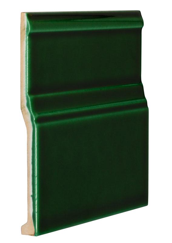 Kakel Victoria - Golvsockel 15 x 15 cm buteljgrön - sekelskiftesstil - gammaldags inredning - klassisk stil - retro