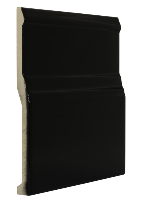 Flis Victoria - Gulvlist 15 x 15 cm svart, blank - arvestykke - gammeldags dekor - klassisk stil - retro - sekelskifte