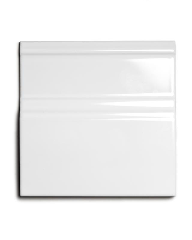 Flise, Victoria - Gulvsokkel, 15 x 15 cm, hvid, blank