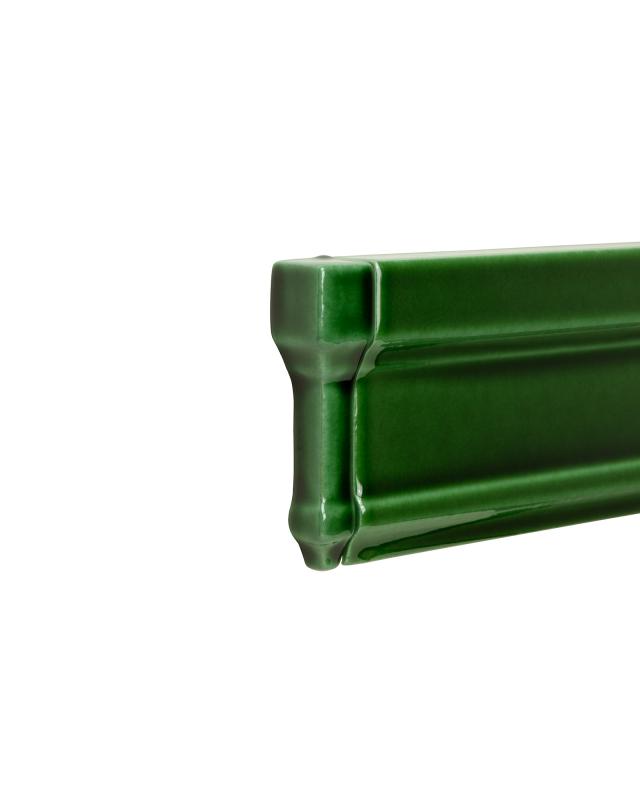 Fliese Victoria - Eckstück für Brustleiste 7,5 x 15 cm flaschengrün