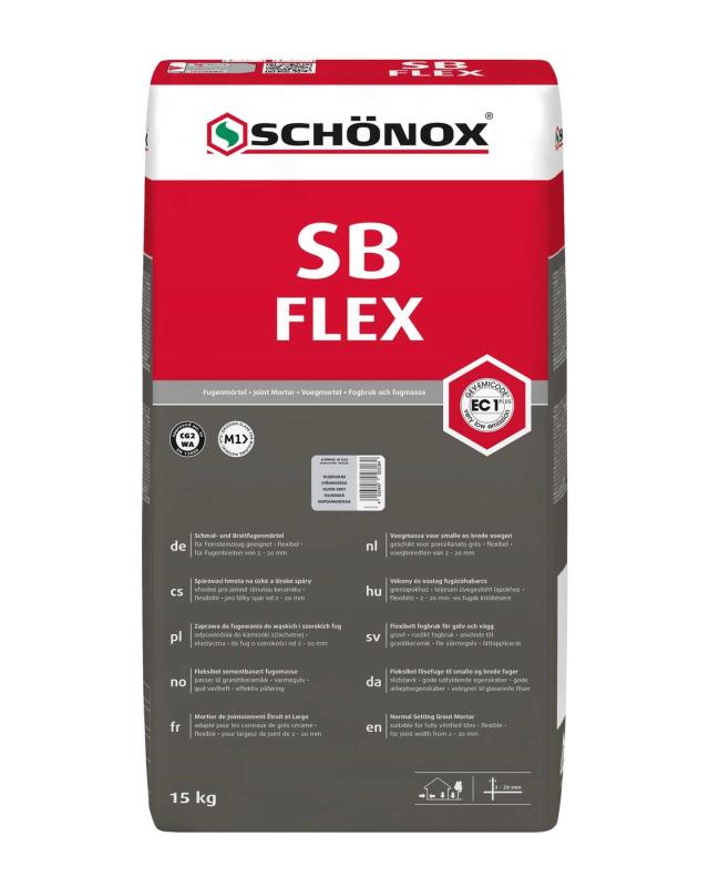 Grouting mortar - Schönox SB silver grey 15 kg