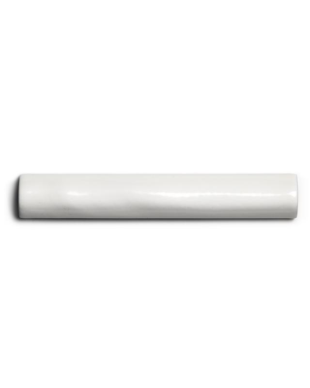Tile Mayfair - Ivory white decorative strip 2 x 13 cm , glossy, dented
