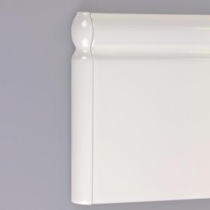Tile Cambridge - Corner for floor trim white, glossy